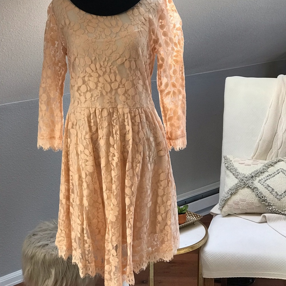 Free People blush lace dress